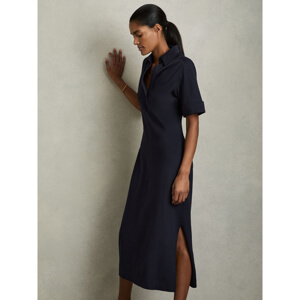 REISS ASTRID Jersey Open Collar Bodycon Dress